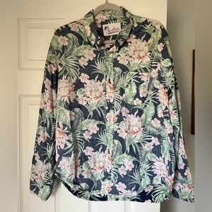 Chubbies Men's Floral Button Down Shirt - Green and Pink